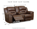 Stoneland - Chocolate - Dbl Power Reclining Loveseat With Console - Faux Leather