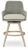 Seton Creek - Beige / Gray - Barstool With Cushion (Set of 2)