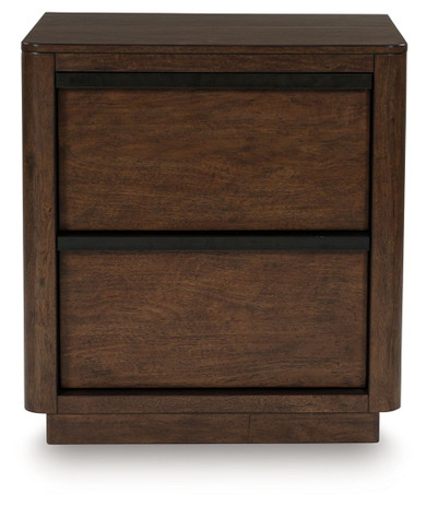 Dilenno - Dark Brown - Two Drawer Night Stand