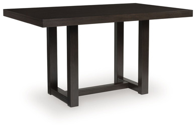 Neymorton - Dark Grayish Brown - 5 Pc. - Rectangular Dining Room Counter Table, 4 Barstools
