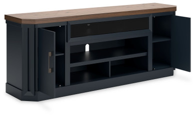 Landocken - Brown / Blue - XL TV Stand W/Fireplace Option