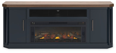 Landocken - Two-tone - 83" TV Stand With Electric Fireplace