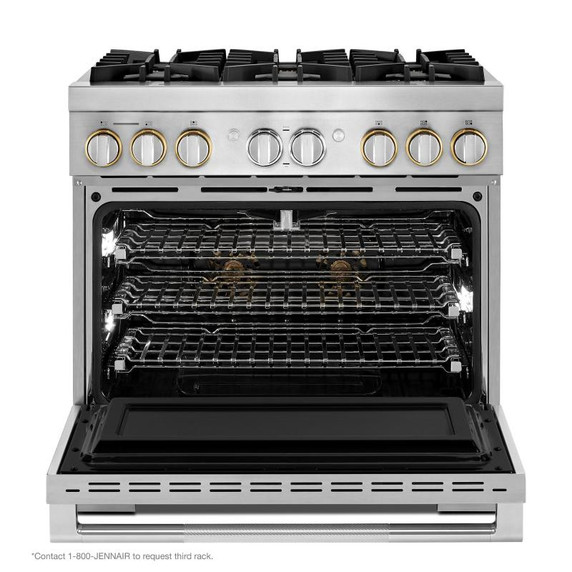 Jennair® 36" RISE™ Dual-Fuel Professional-Style Range JDRP436HL