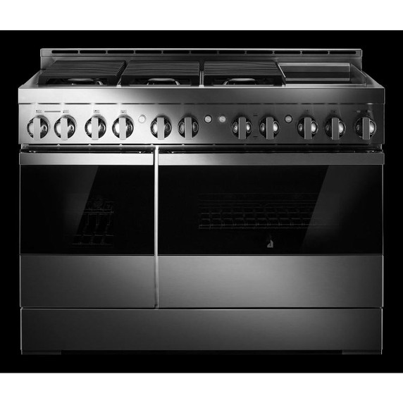 Jennair® 48" NOIR™ Gas Professional-Style Range with Chrome-Infused Griddle JGRP548HM