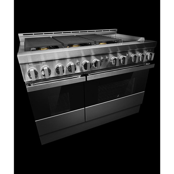 Jennair® 48" NOIR™ Gas Professional-Style Range with Chrome-Infused Griddle JGRP548HM