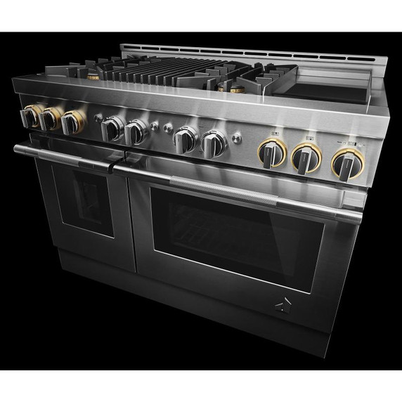 Jennair® 48" RISE™ Gas Professional-Style Range with Chrome-Infused Griddle and Infrared Grill JGRP748HL