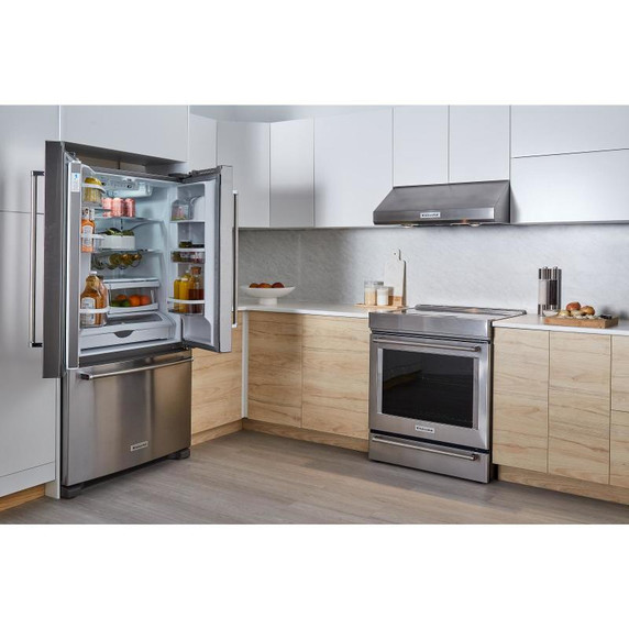 Kitchenaid® 20 cu.ft. 36-Inch Width Counter-Depth French Door Refrigerator with Interior Dispense KRFC300ESS