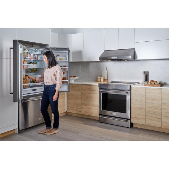 Kitchenaid® 20 cu.ft. 36-Inch Width Counter-Depth French Door Refrigerator with Interior Dispense KRFC300ESS