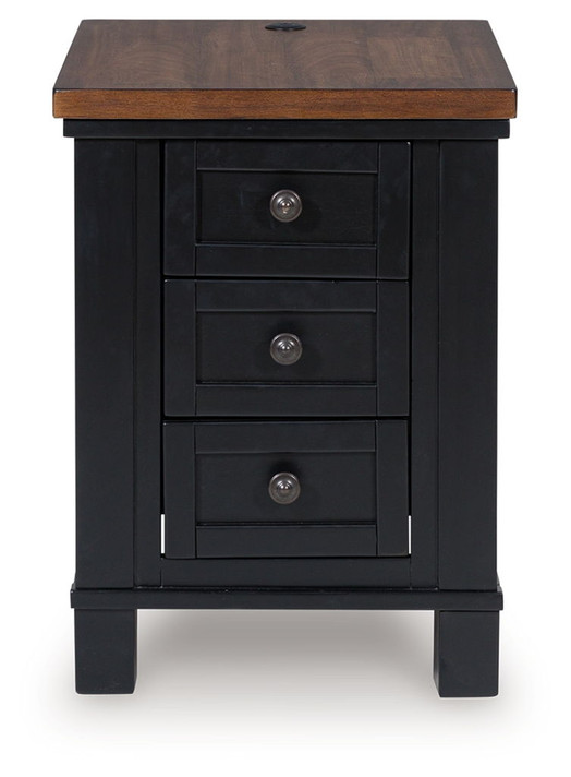 Wildenauer - Brown / Black - Chair Side End Table