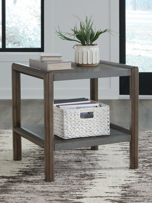 Kallenny - Brown / Gray - Rectangular End Table