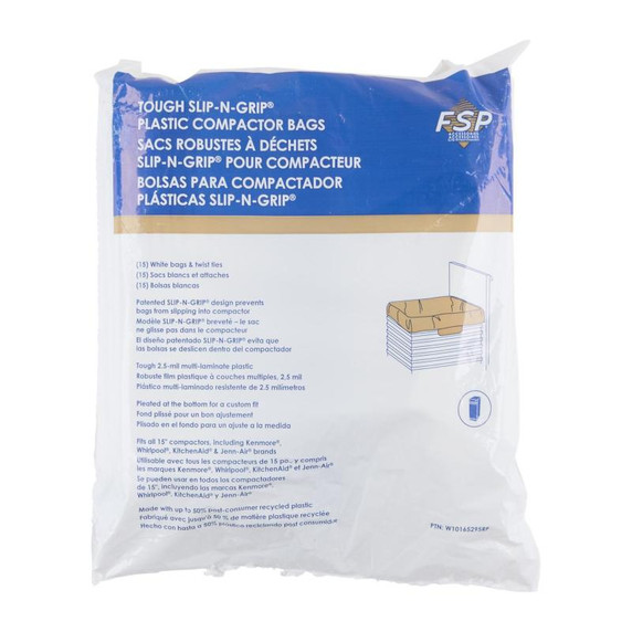 15 Pack-Plastic Compactor Bags-15" Models W10165295RP
