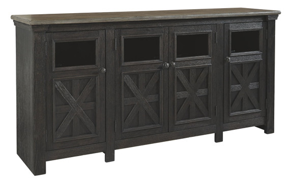 Tyler Creek - Black / Gray - Extra Large TV Stand