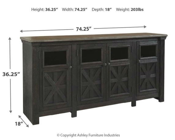 Tyler Creek - Black / Gray - Extra Large TV Stand