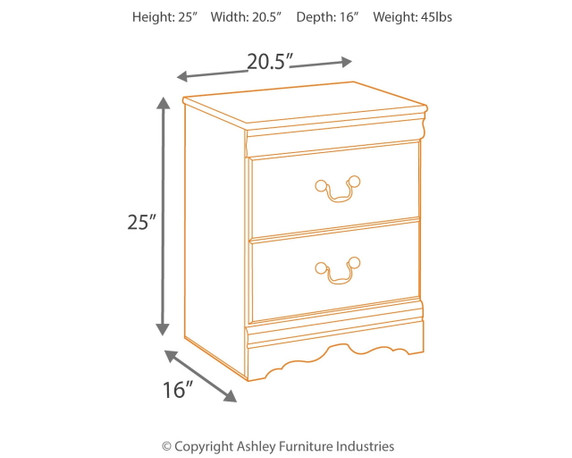 Huey Vineyard - Black - Two Drawer Night Stand