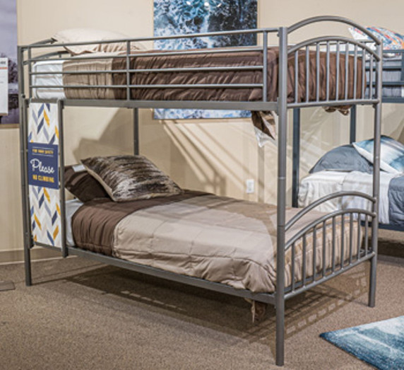Lanceburg - Gray - Twin/Twin Bunk Bed With Ladder