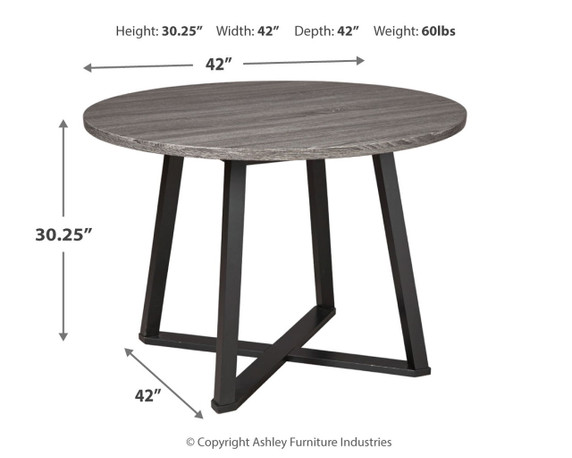 Centiar - Black / Gray - Round Dining Room Table