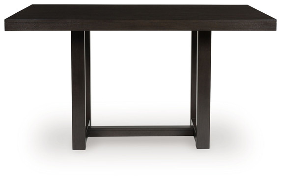 Neymorton - Dark Grayish Brown - 5 Pc. - Rectangular Dining Room Counter Table, 4 Barstools