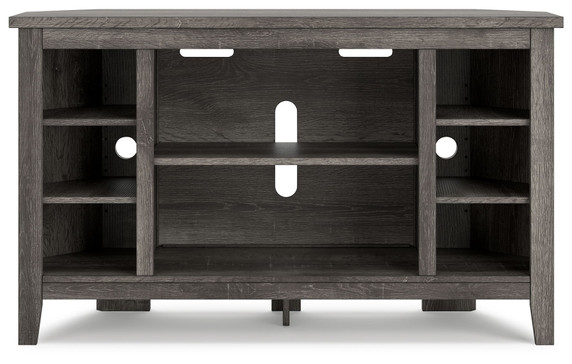 Arlenbry - Gray - Corner TV Stand/Fireplace Opt
