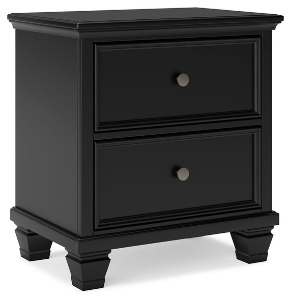 Lanolee - Black - Two Drawer Nightstand