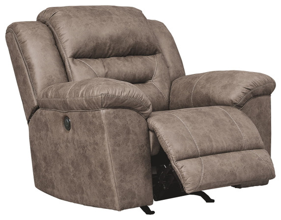 Stoneland - Fossil - Power Rocker Recliner - Faux Leather