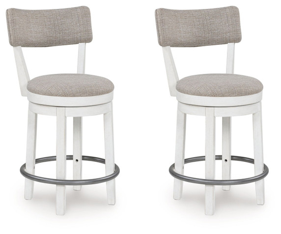Robbinsdale - Antique White - Upholstered Swivel Barstool (Set of 2) Robbinsdale - Antique White - Upholstered Swivel Barstool (Set of 2)