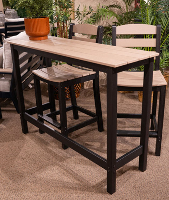 Shoreline Beach - Black / Beige - Outdoor Counter Table And 2 Barstools (Set of 3) Shoreline Beach - Black / Beige - Outdoor Counter Table And 2 Barstools (Set of 3)