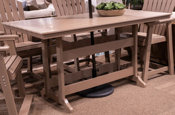 Seacliff Beach - Medium Brown - Rectangular Counter Height Dining Table With Umbrella Option Seacliff Beach - Medium Brown - Rectangular Counter Height Dining Table With Umbrella Option
