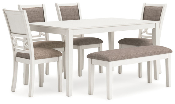Erinberg - Antique White - Dining Room Table Set (Set of 6) Erinberg - Antique White - Dining Room Table Set (Set of 6)