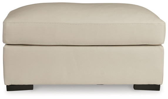 Treasure Trove - Almond - Ottoman - Leather Match