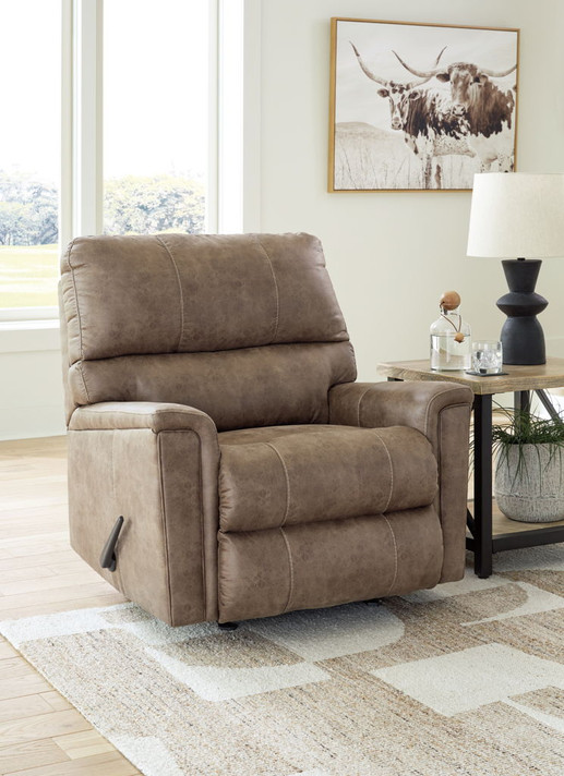 Navi - Fossil - Rocker Recliner - Faux Leather