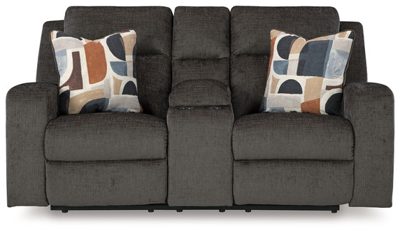 Kanlow - Dusk - Dbl Reclining Loveseat With Console - Fabric
