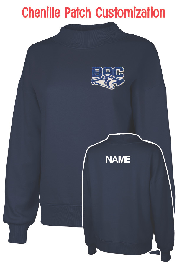 BAC Ladies Mock-Neck Crewneck Sweatshirt