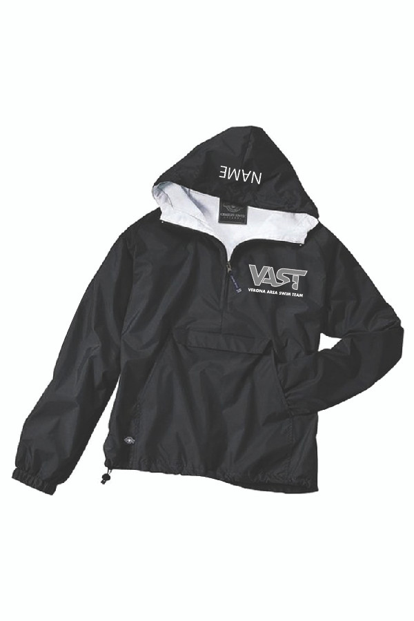 VAST Adult 1/4 Zip Windbreaker Pullover (Black)