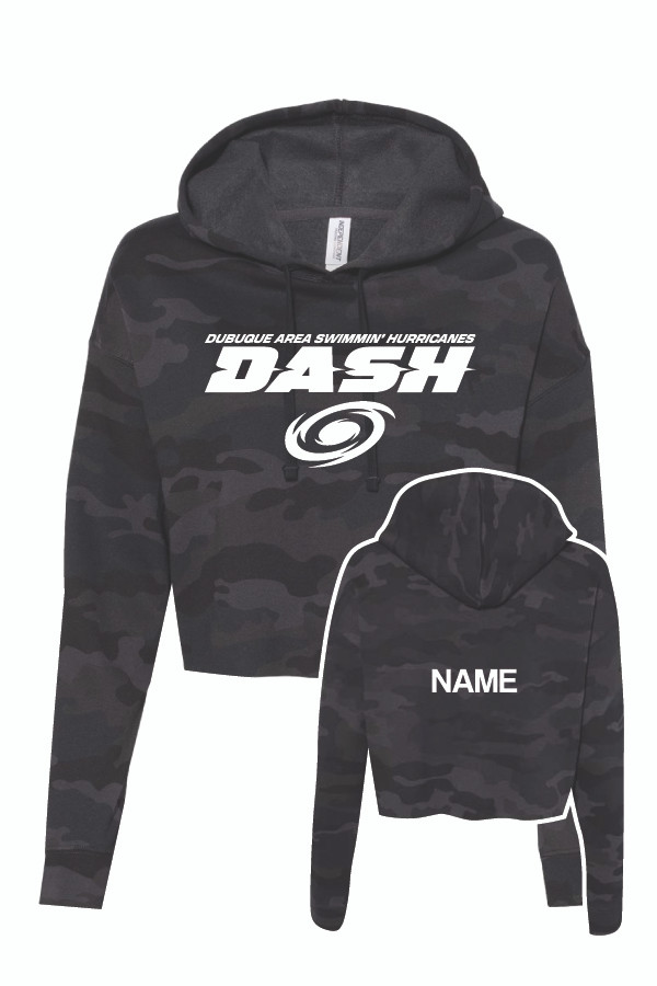 DASH Ladies Camo Cropped Hooded Sweatshirt