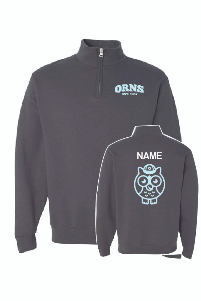ORNS Unisex 1/4 Zip Cotton Sweatshirt (W/Owl)