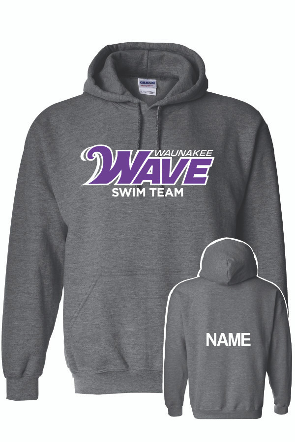 WAVE Gildan Cotton Hooded Sweatshirt (Dark Heather)