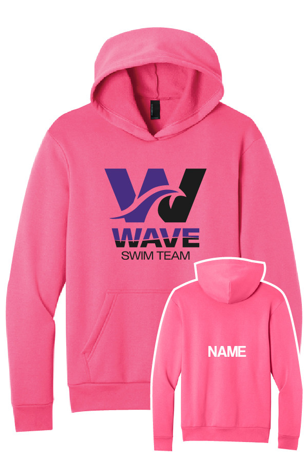 WAVE Adult/Youth Cotton Hooded Sweatshirt (Neon Pink)