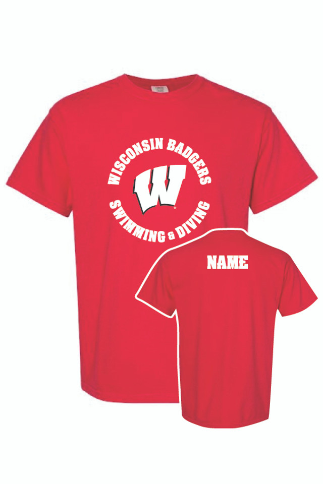 2025 Wisconsin Swim and Dive Comfort Colors T-Shirt (Red) 2025 Wisconsin Swim and Dive Comfort Colors T-Shirt (Red)