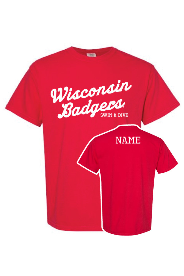 Wisconsin Swim and Dive Comfort Colors T-Shirt (Red)