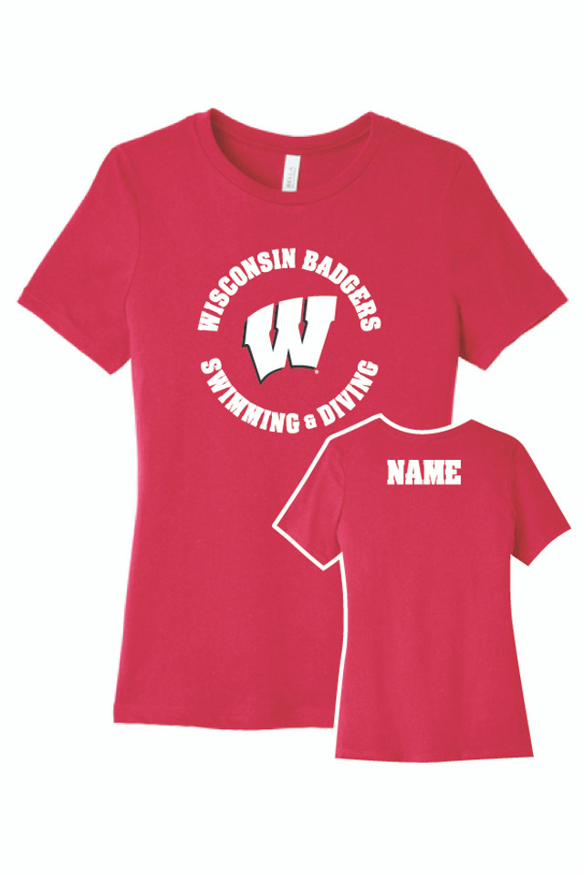 2025 Wisconsin Swim and Dive Ladies Softstyle T-Shirt (Red)