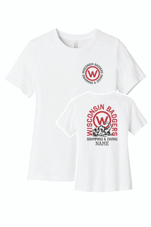 2025 Wisconsin Swim and Dive Ladies Softstyle T-Shirt (White)