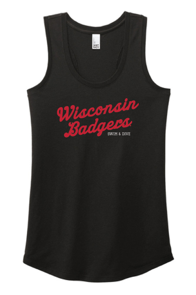 2025 Wisconsin Swim and Dive Ladies Racerback Tank Top (Black) 2025 Wisconsin Swim and Dive Ladies Racerback Tank Top (Black)