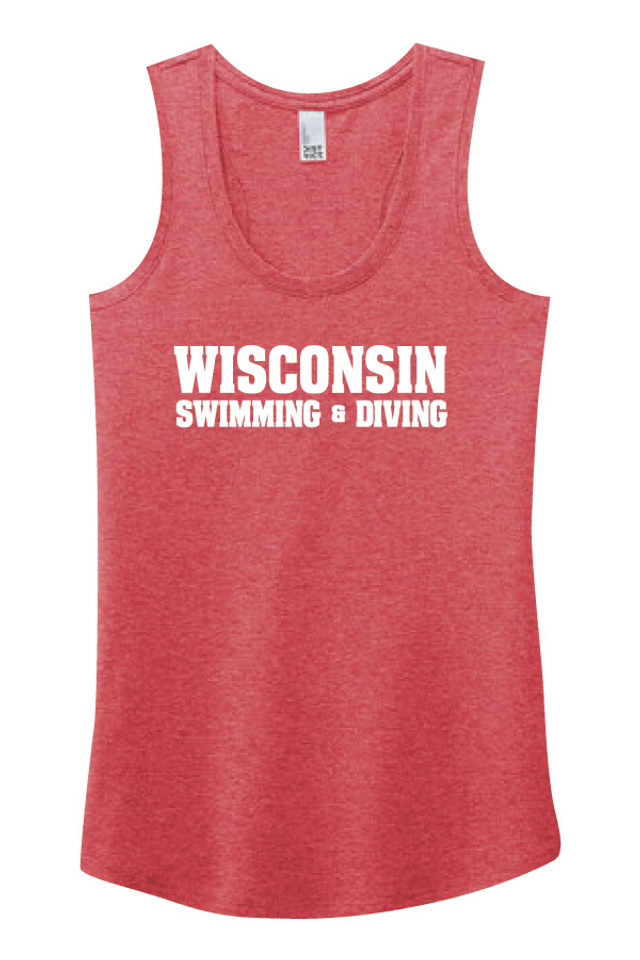 2025 Wisconsin Swim and Dive Ladies Racerback Tank Top (Red Frost) 2025 Wisconsin Swim and Dive Ladies Racerback Tank Top (Red Frost)