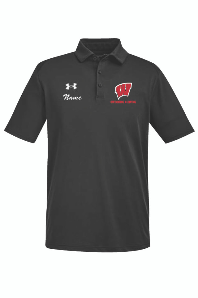 2025 Wisconsin Swim and Dive Under Armour Golf Polo (Black) 2025 Wisconsin Swim and Dive Under Armour Golf Polo (Black)