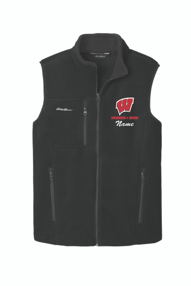 2025 Wisconsin Swim and Dive Eddie Bauer Fleece Vest 2025 Wisconsin Swim and Dive Eddie Bauer Fleece Vest