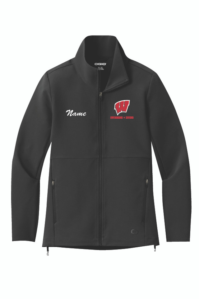 2025 Wisconsin Swim and Dive Ladies Softshell Jacket 2025 Wisconsin Swim and Dive Ladies Softshell Jacket