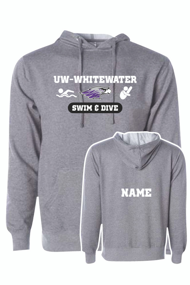 UW-Whitewater Midweight Hoodie (Grey)