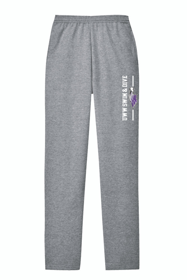 UW-Whitewater Open Bottom Sweatpants (Grey)
