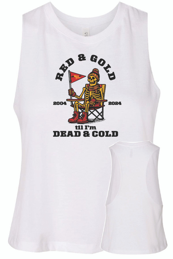 Unholy Rollers Crop Top Racerback Tank Top (Jake - White)