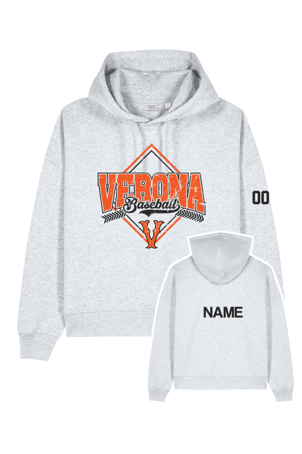 Verona Baseball Ladies Boxy Hoodie (Grey)